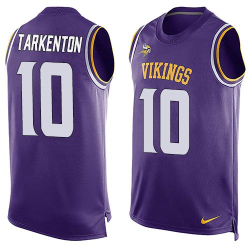 Nike Vikings #10 Fran Tarkenton Purple Team Color Men's Stitched NFL Limited Tank Top Jersey - Click Image to Close